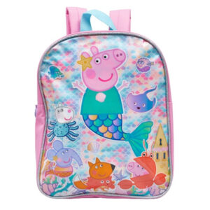 Glitter Background Peppa Pig Sara Mermaid Backpack
