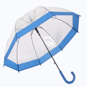 COLOURED BORDER DOME UMBRELLA  - BLUE (3466A)
