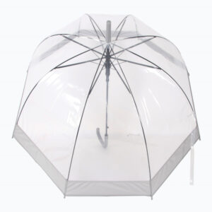 COLOURED BORDER DOME UMBRELLA  - GREY (3466A)