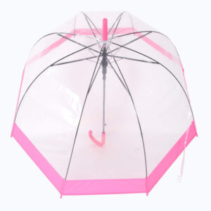 COLOURED BORDER DOME UMBRELLA  - PINK (3466A)