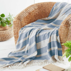 Green Living Collective Diamond Throw 12x150cm - Navy