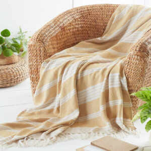Green Living Collective Diamond Throw 12x150cm - Ochre