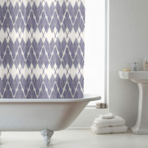 Ethnic Design Shower Curtain with Rings