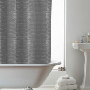 3D Wave Smoke Design Shower Curtain with Rings