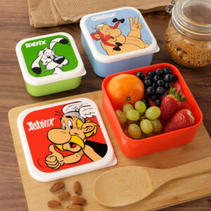 Dog Asterix Set of 3 Lunch Box Snack Pots