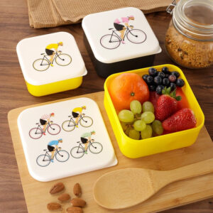 Bicycles Set of 3 Lunch Box Snack Pots