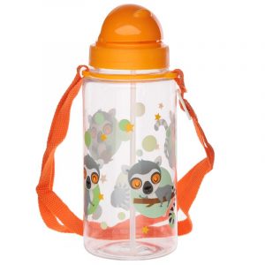 Children's Reusable Water Bottle with Flip Straw - Lemur