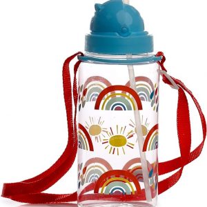 Children's Reusable Water Bottle with Flip Straw - Rainbow