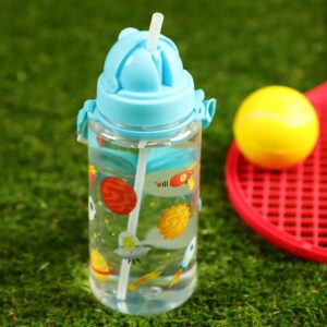 Space Cadets Children’s Reusable Water Bottle with Flip Straw