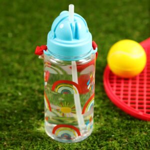 Rainbow Children’s Reusable Water Bottle with Flip Straw