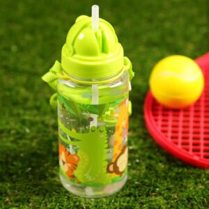 Zooniverse Children’s Reusable Water Bottle with Flip Straw