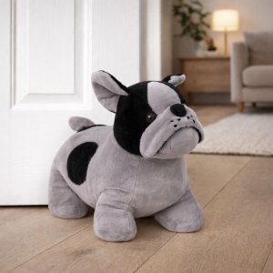 Bulldog Design Novelty Doorstop - Grey