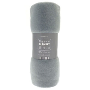 Country Club Plain Fleece Throw Grey