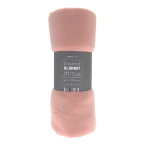 Country Club Plain Fleece Throw Pink