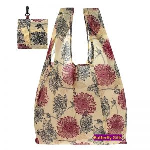 Foldable Shopper Bag Chrysanthemum Natural