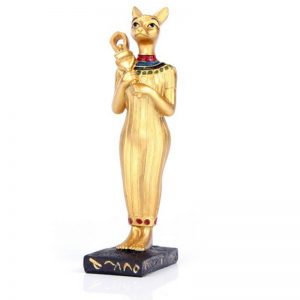 Decorative Gold Standing Bast Egyptian Figurine ESP03