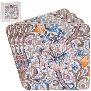 Golden Lily Coasters Set Of 4