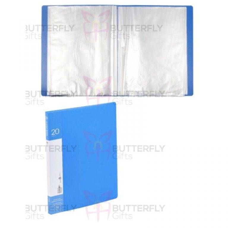 A4 Presentation Display Book Folder 20 Pockets Blue (40 View ...
