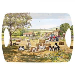 The Leonardo Collection Large Melamine Serving Tray/Food- Collie and Sheep