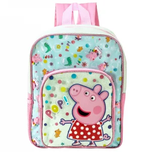 Peppa PIG Pop Deluxe Glitter Kids Children's Backpack School Bag RUCKSACK 588