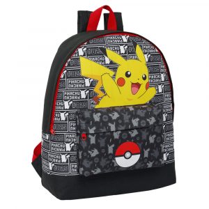 Pokemon School Bag Kids Backpack Roxy 738 Pikachu Rucksack Front Outer Zip Pocket