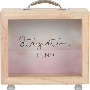 Staycation Wooden Money Box