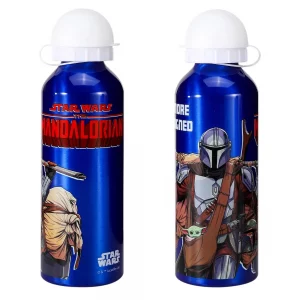 Mandalorian Aluminium Bottle Water Drinks Children Back to School Blue Star Wars