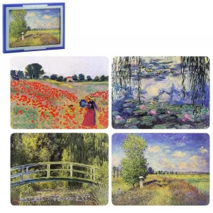 The Leonardo Collection Table Place Mats Set of 4 | Non Slip Washable Table Mats For Dining | Designed By Claude Monet | Set of 4 Printed Designer Placemats