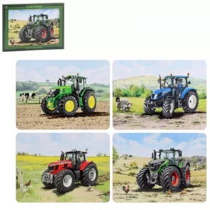 The Leonardo Collection Tractors Table Place Mats Set of 4 | Non Slip Washable Table Mats For Dining | Easy to Clean and Mantain Table Mats | Set of 4 Printed Designer Placemats