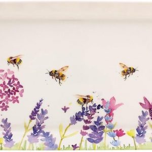 The Leonardo Collection Small Melamine Serving Tray/Food Tray-Lavender Bees