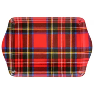 The Leonardo Collection Small Melamine Serving Tray - Tartan Red