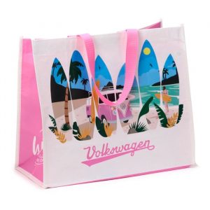 Volkswagen VW  Camper Bus The Waves are Calling Reusable Tote Shopping Bag