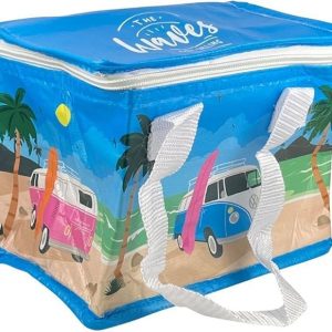 VW Volkswagen T1 Waves Are Calling Design - Insulated Lunch Box Bag For Work & School Beach Picnic Accessories