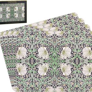 The Leonardo Collection William Morris Pimpernel Placemats Set of 4 For Dining | Ideal Kitchen Mats Non Slip Washable Place Mats For Table | Easy to Clean Table Mats For Dinner Plates & Any Time Meal