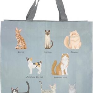 Multi Cat Breeds Reusable Tote Shopping Bag