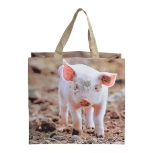 FARM ANIMALS PIGLET REUSABLE TOTE SHOPPING BAG