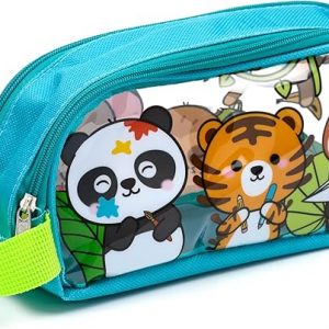 Adoramals Wild Clear Window Pencil Case - School Equipment Stuff - Pencil Cases - Large Capacity Preppy Pencil Case - Zipper Pouch - Office Essentials Pencils Case Cute Pencilcase Pen Case