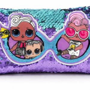 Girls LOL Sequins Flat School Pencil Case