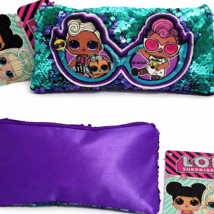 Girls LOL Sequins Flat School Pencil Case