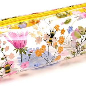 Nectar Meadows Clear Pencil Case - School Equipment Stuff - Pencil Cases - Large Capacity Preppy Pencil Case - Zipper Pouch - Office Essentials - Pencils Case Cute - Pencilcase - Pen Case