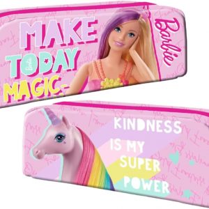 Barbie Pencil Case Pink Girls Rectangular Zipped Back to School Pen Case Kids Carrier Barbie Movie One Zip Case