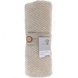 Cotton Blend Blanket Throw – Natural-125 x 150cm