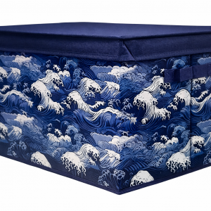 Waves Storage Box with Lid – Collapsible Home Storage Chest