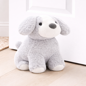 Fluffy Grey Dog Design Novelty Doorstop
