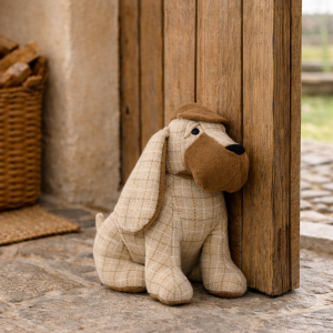 Basset Hound Dog Brown Tweed Doorstop