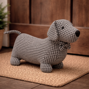 Dachshund Dog Design Novelty Doorstop - Grey