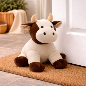 Cute Cow Design Novelty Doorstop - Brown & White
