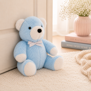 Teddy Bear Design Decorative Weighted Door Stop - Blue
