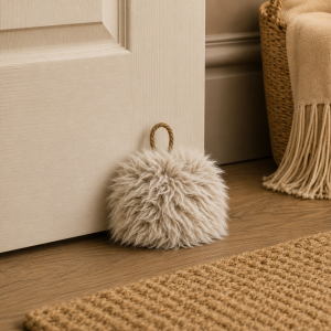 Fluffy Design Decorative Weighted Door Stop - Brown